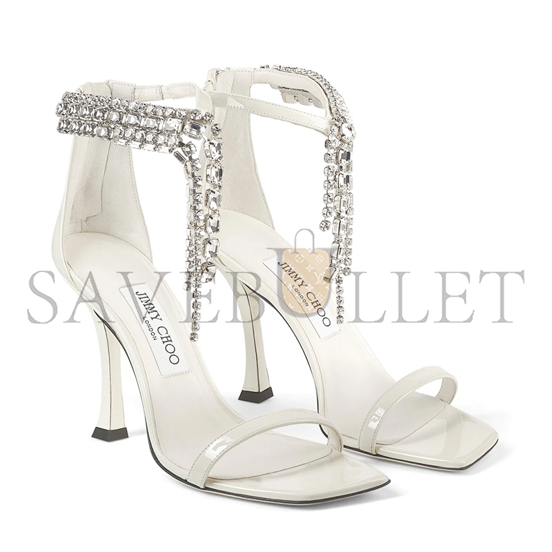 Ji*y Ch* verity sandal 100 latte patent leather crystal sandals veritysandal100pat